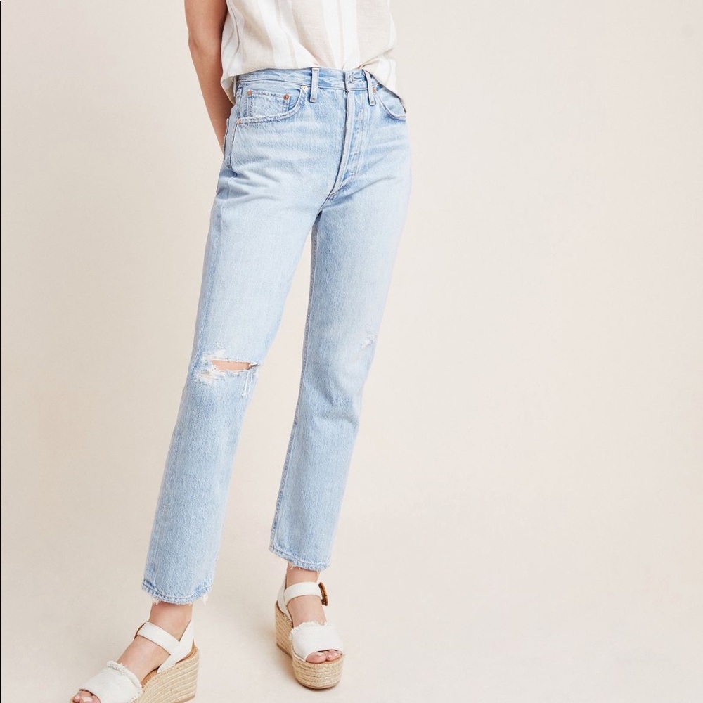 Agolde Riley High Rise Straight Jeans